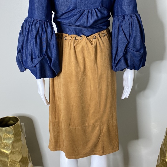 New Directions Cognac Skirt Size M - Picture 4 of 6